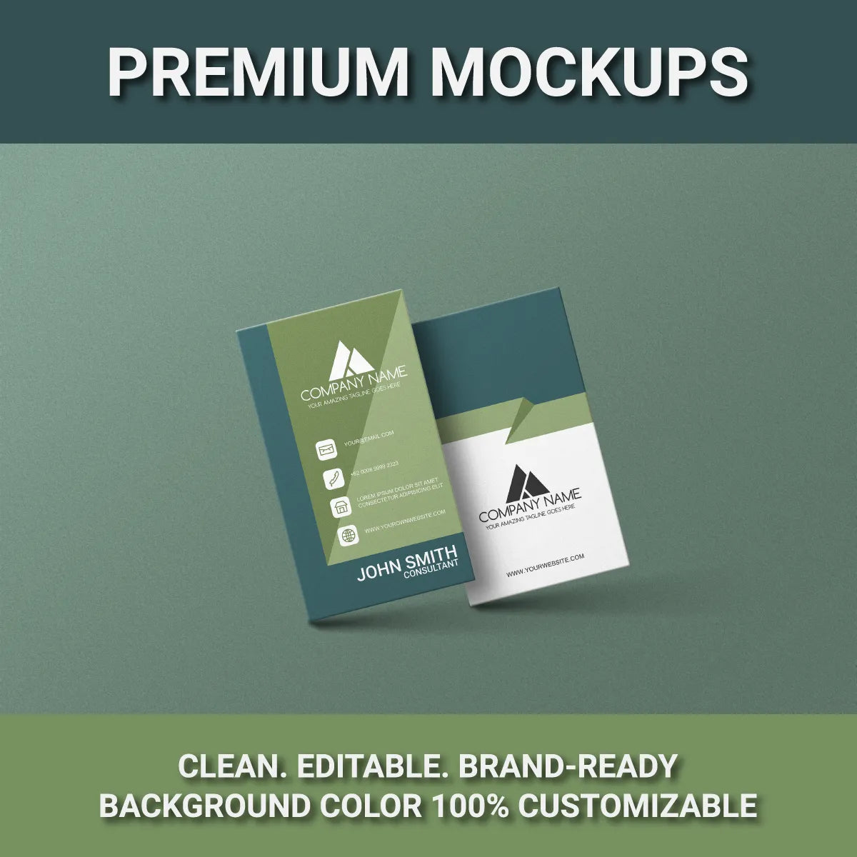 Portrait Vertical Business Card Mockup