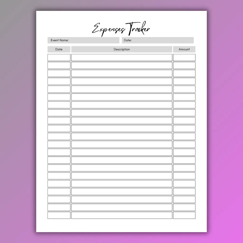 Printable Event Planner