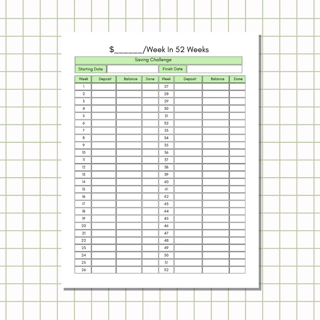 Printable Fund Tracker for 2026