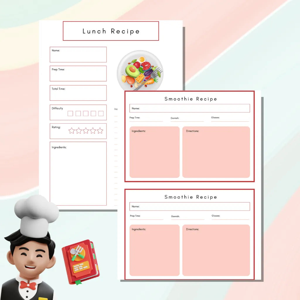 Printable Recipe Cards Bundle