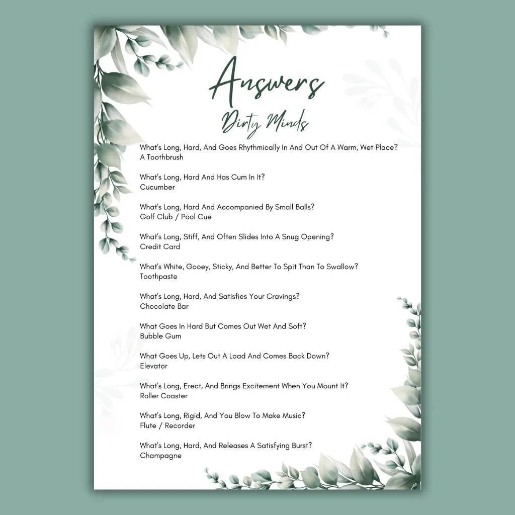 Printable Wedding Shower Games