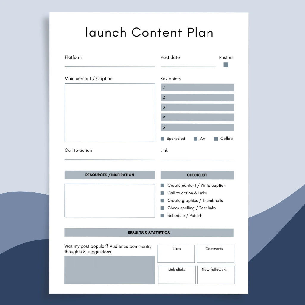 Product Launch Content Planner