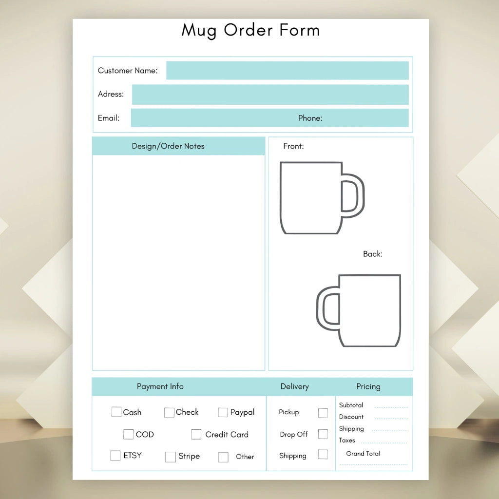 Product Order Form Bundle Canva
