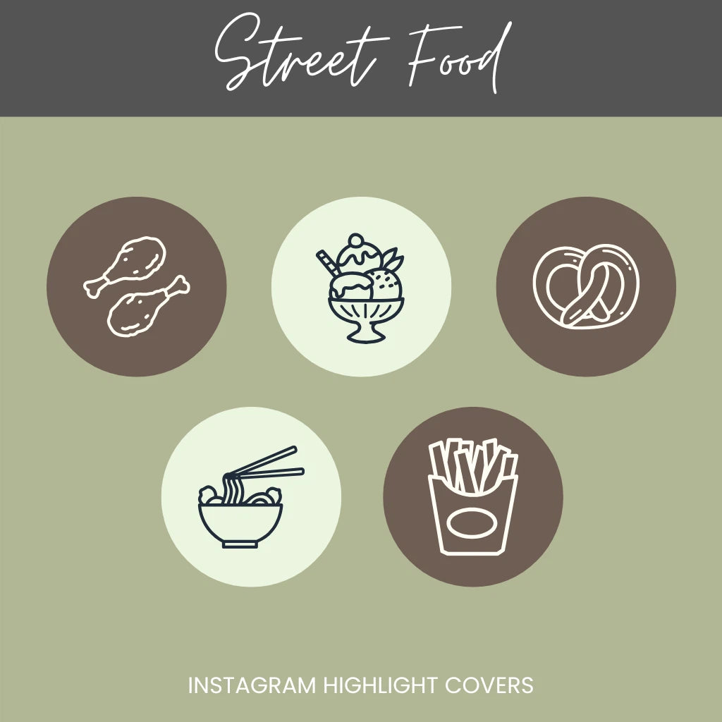 Restaurant and Street Food Instagram Highlight Covers