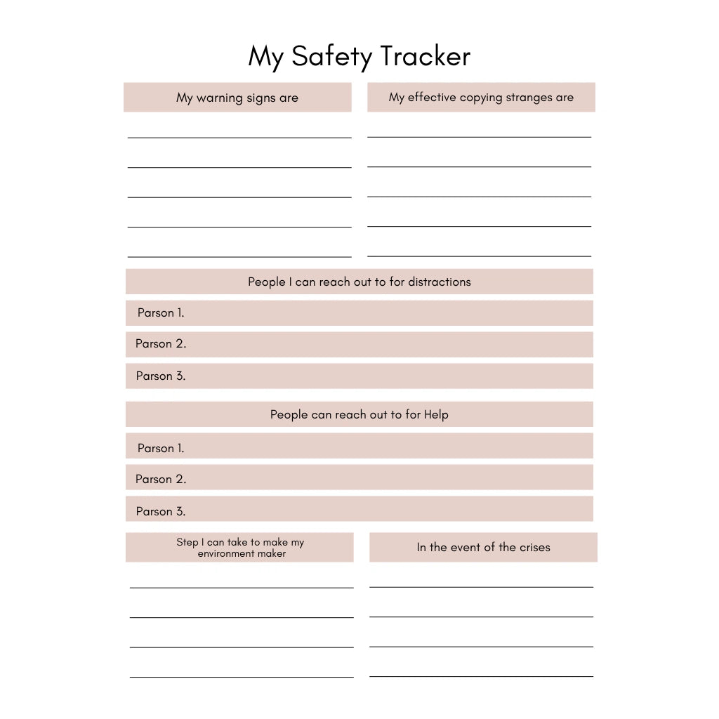 Safety Plan Worksheet Bundle