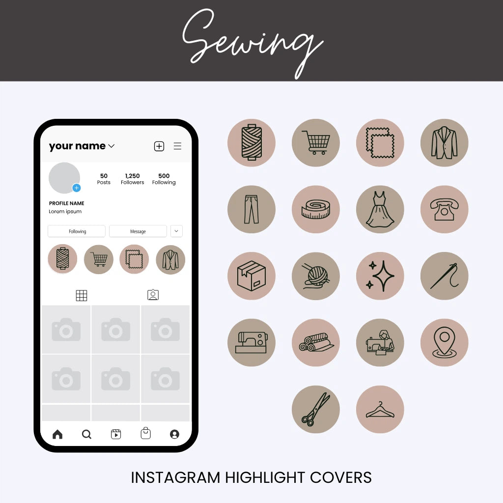 Sewing Instagram Highlight Covers