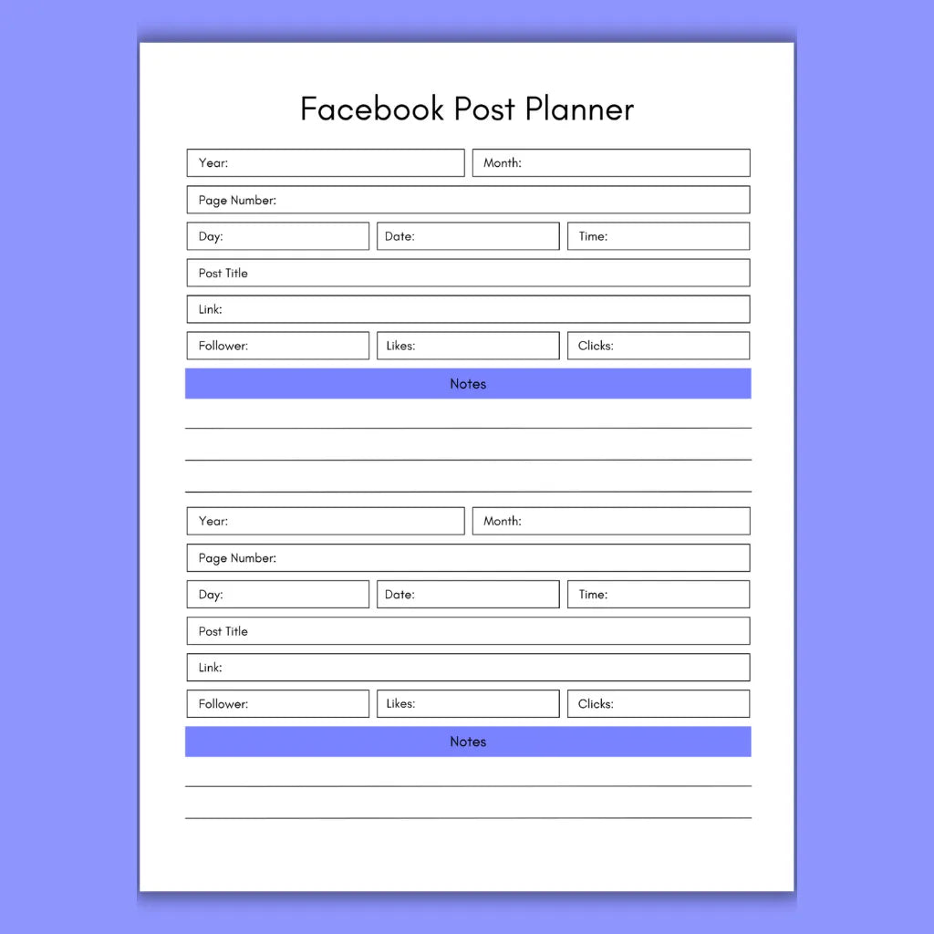 Social Media Post Planner for Facebook