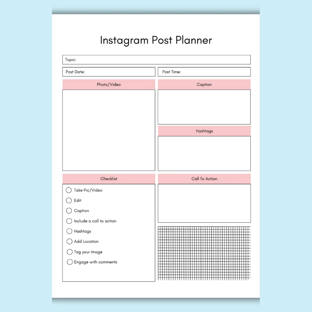 Social Media Post Planner for Instagram
