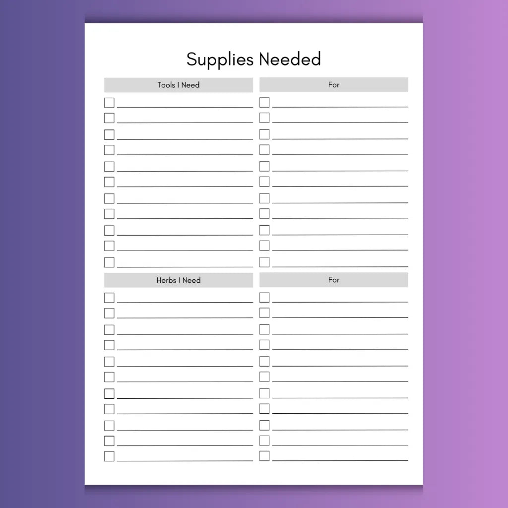 Spiritual Journal Template