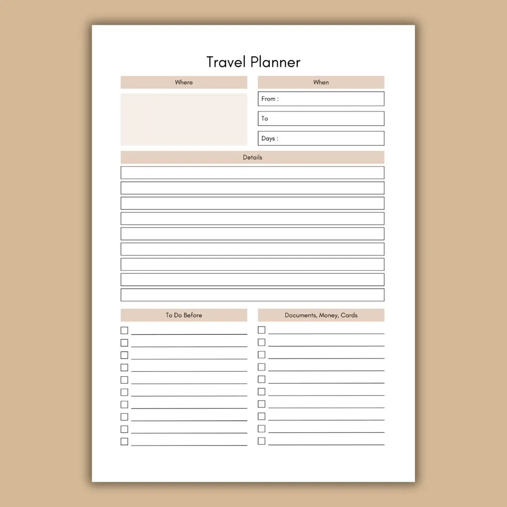 Travel Planner Template