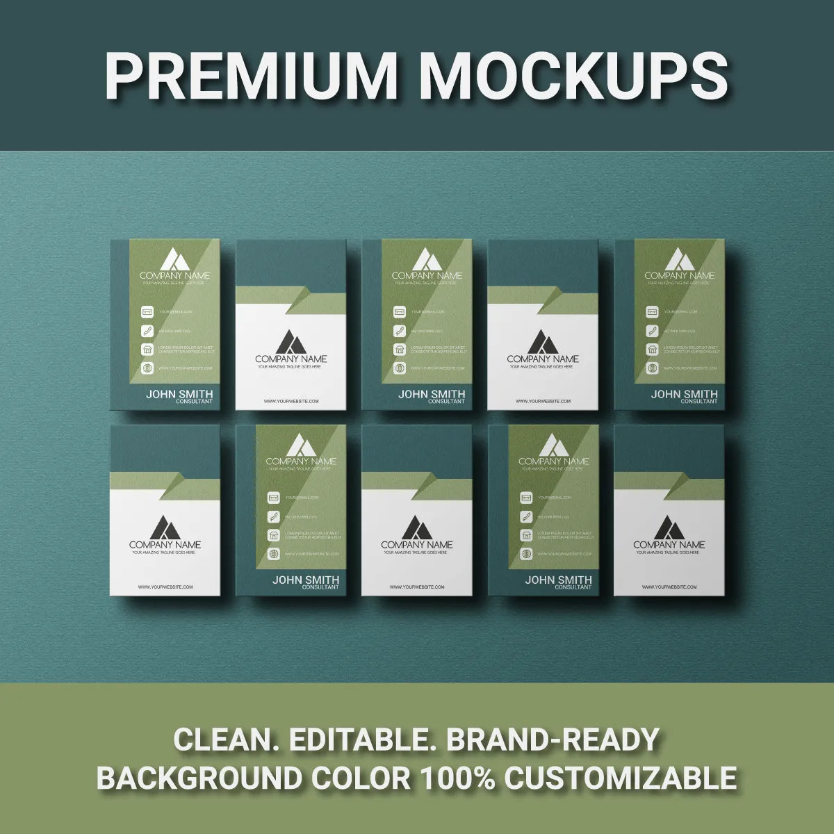Vertical Business Card Mockup