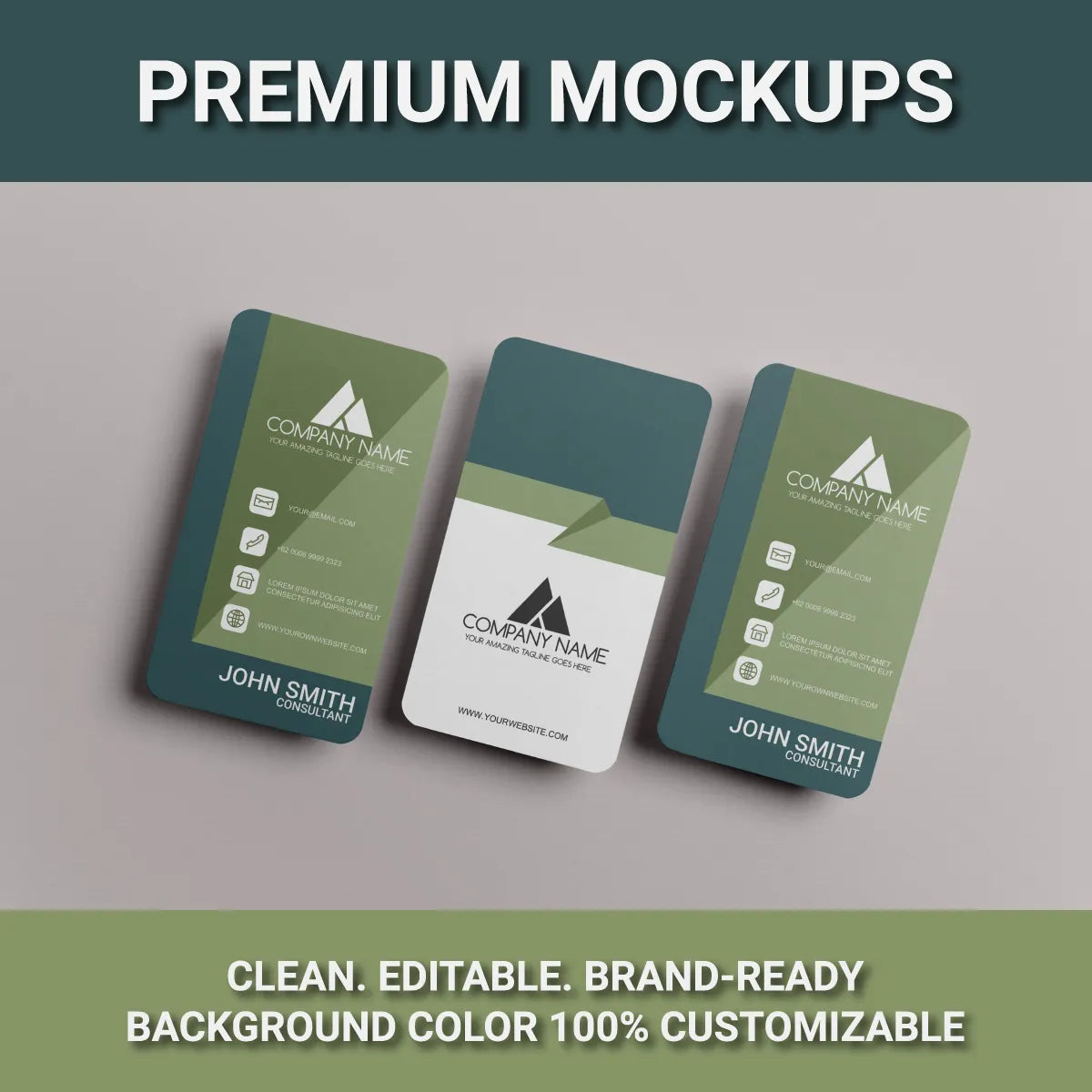 Vertical Business Card Mockup