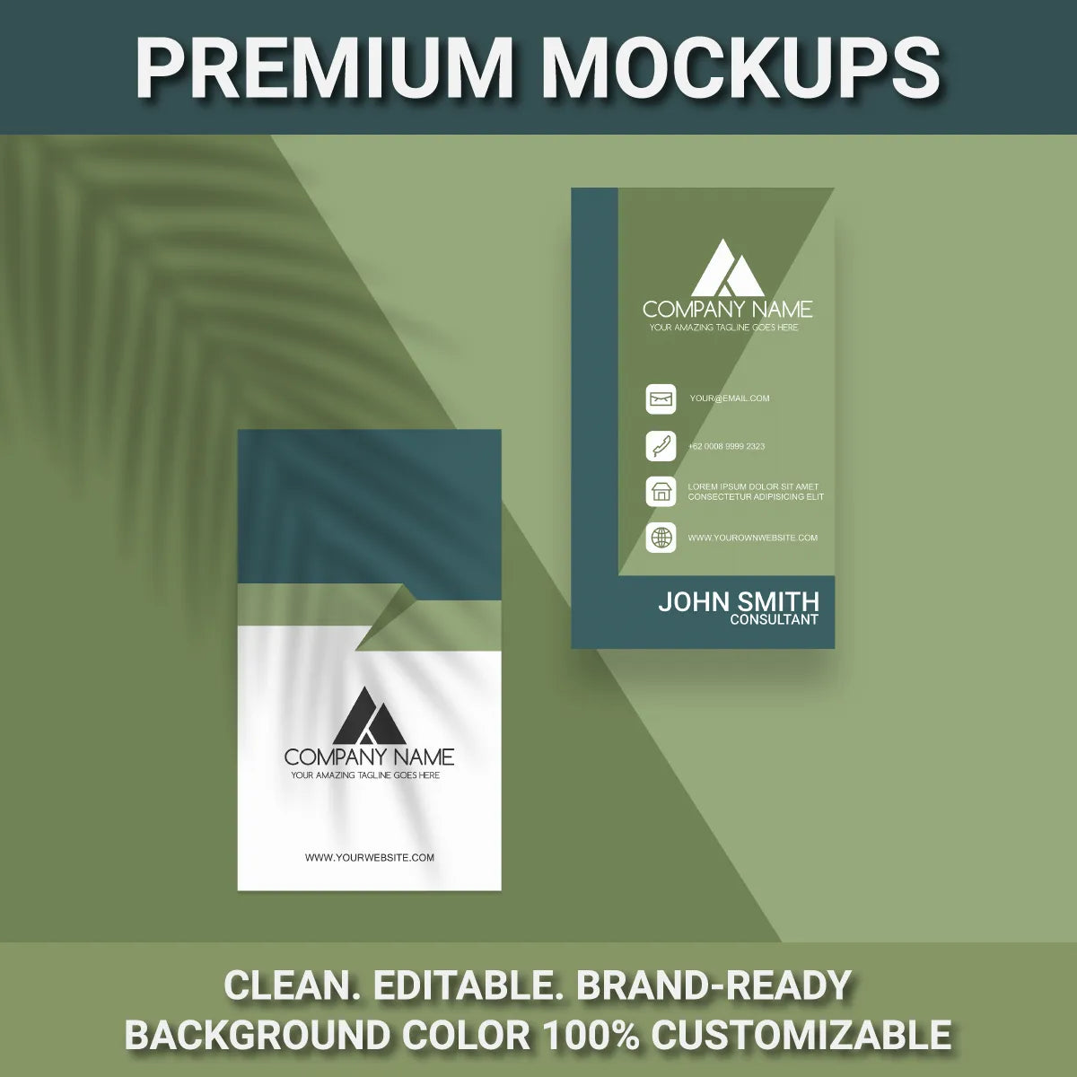 Vertical Business Card Mockup