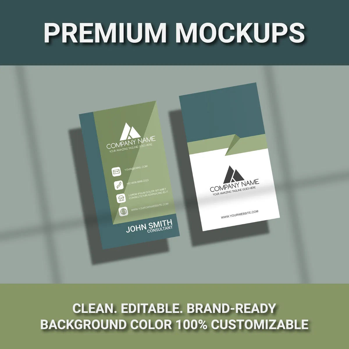 Vertical Business Card Mockup