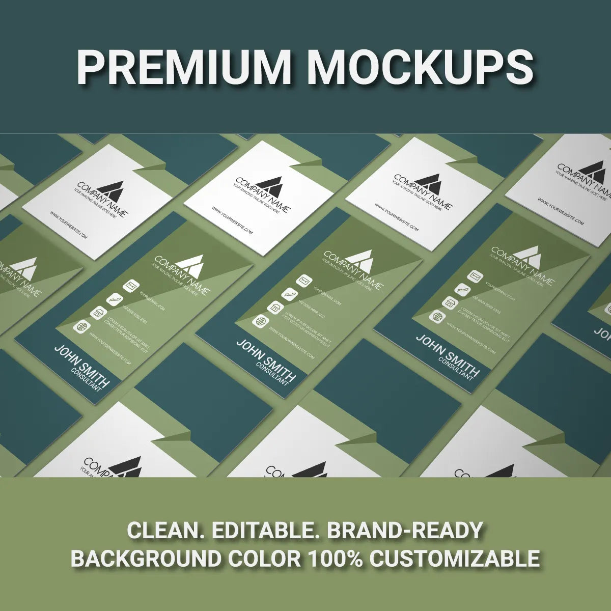 Vertical Business Card Mockup