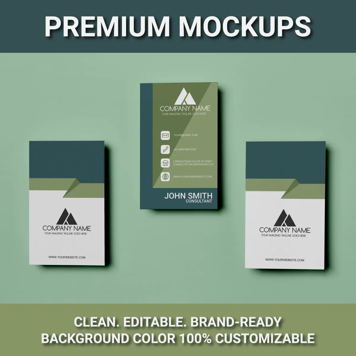 Vertical Business Card Mockup