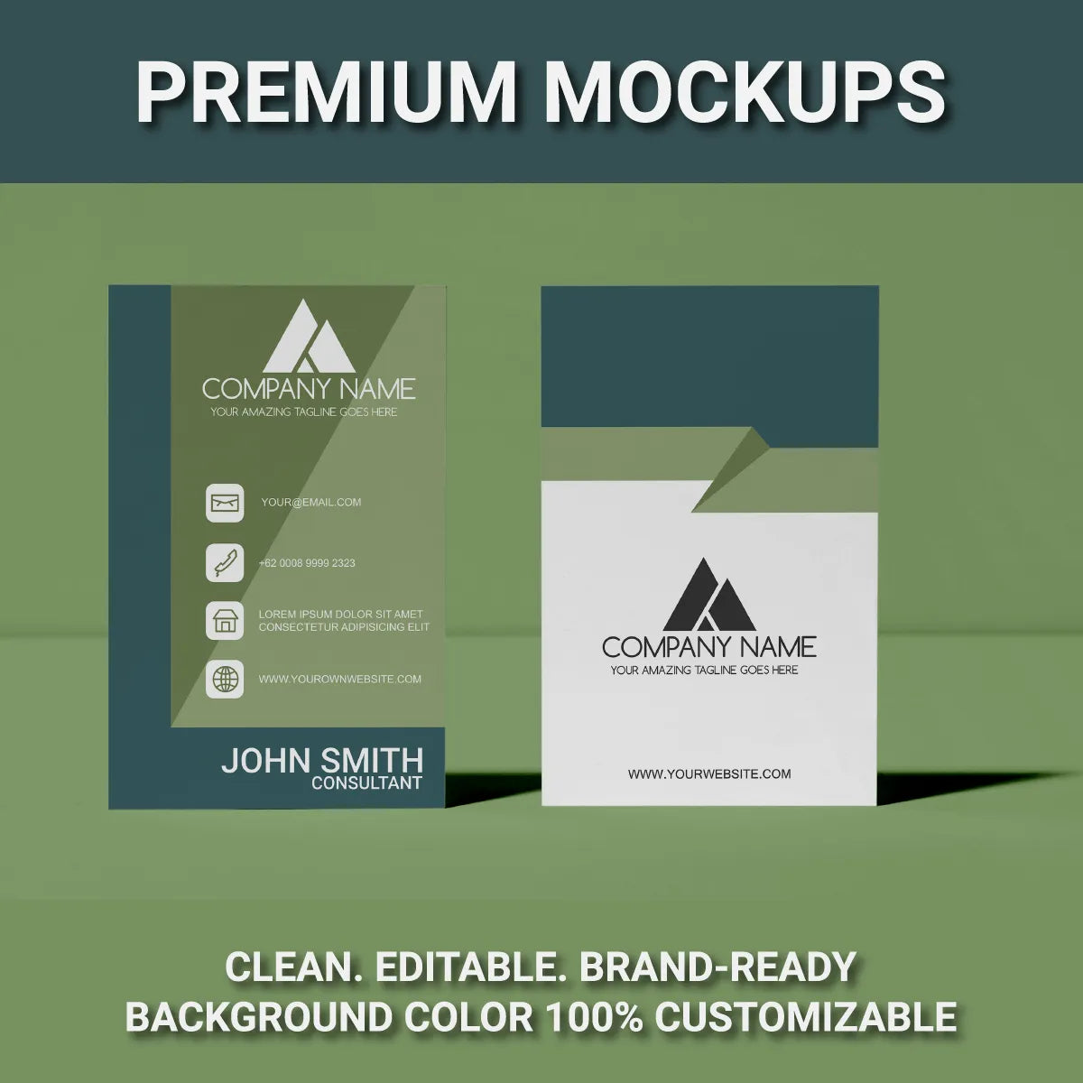 Vertical Business Card Mockup