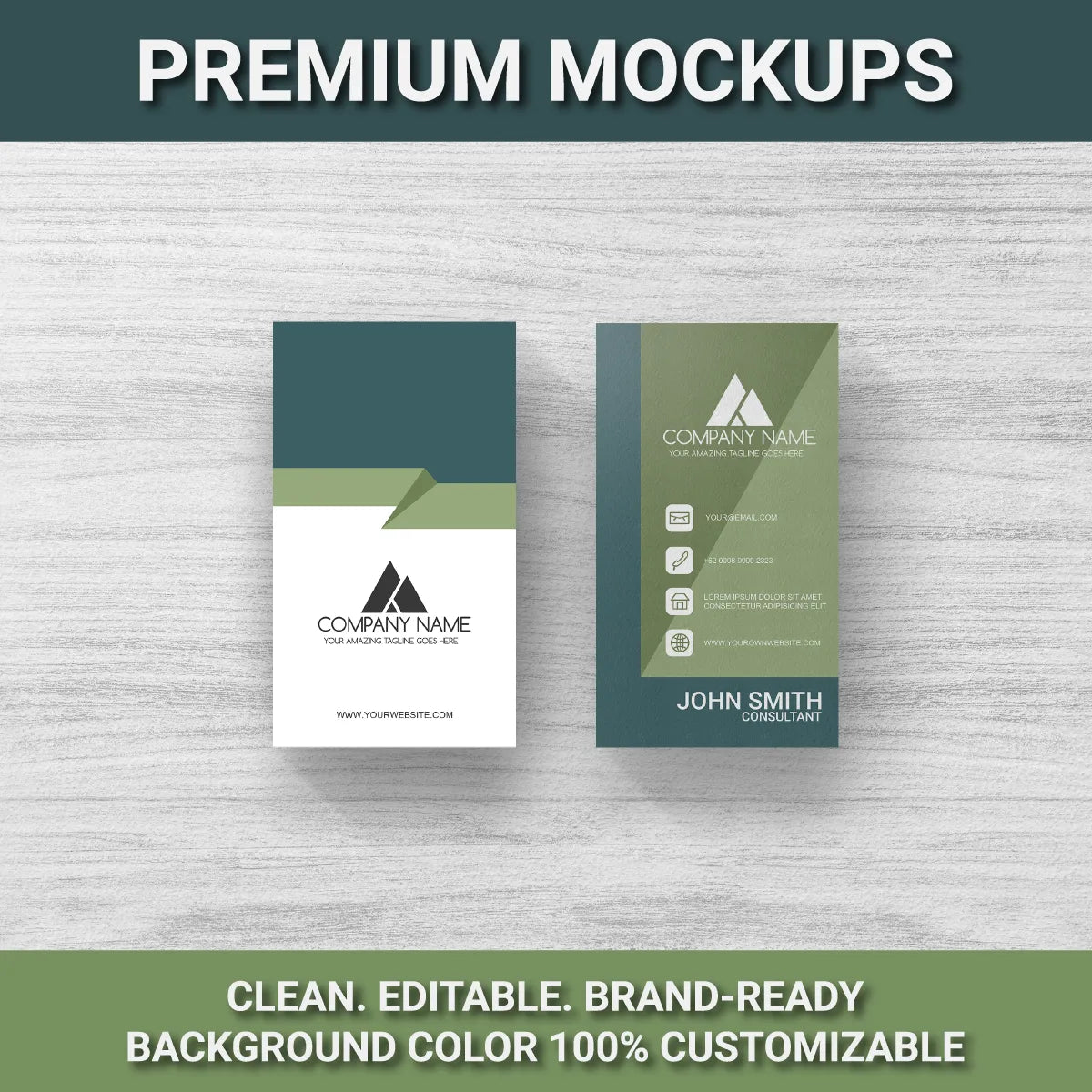 Vertical Business Card Mockup