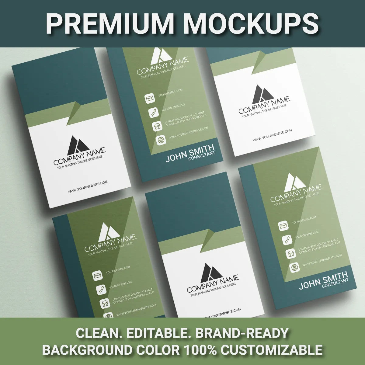 Vertical Business Card Mockup