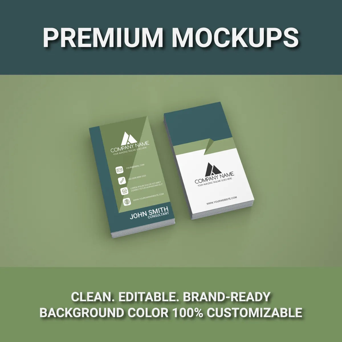 Vertical Business Card Mockup