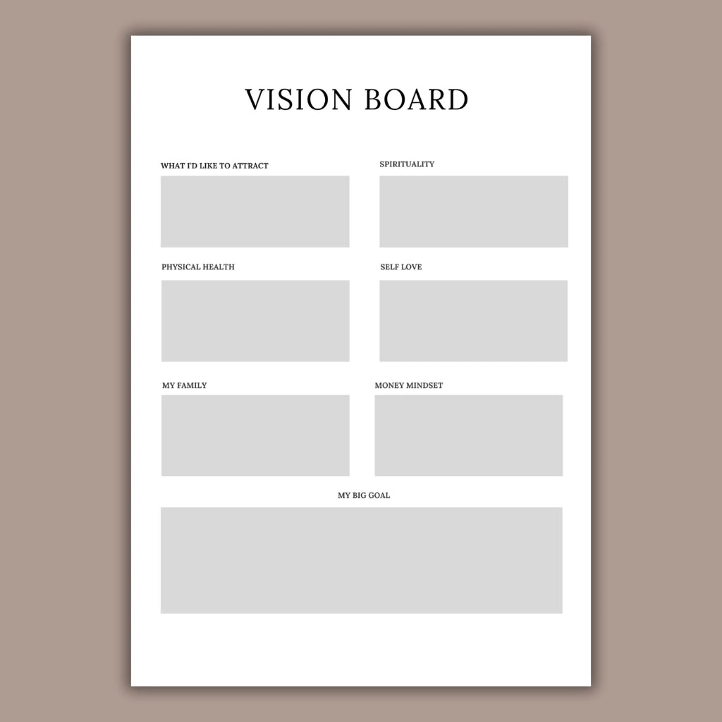 Vision Board & Daily Journal Template