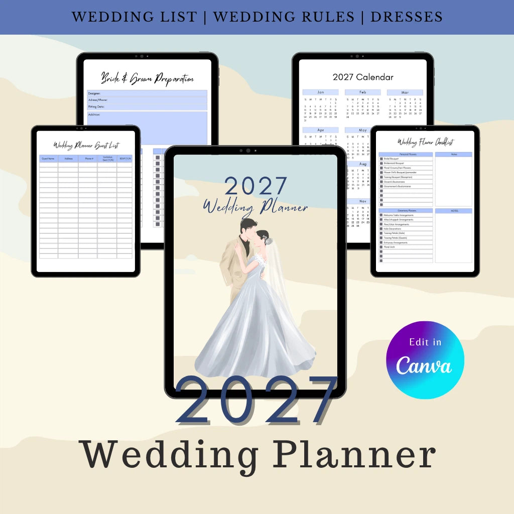 Wedding Checklist & Dress Tracker 2027