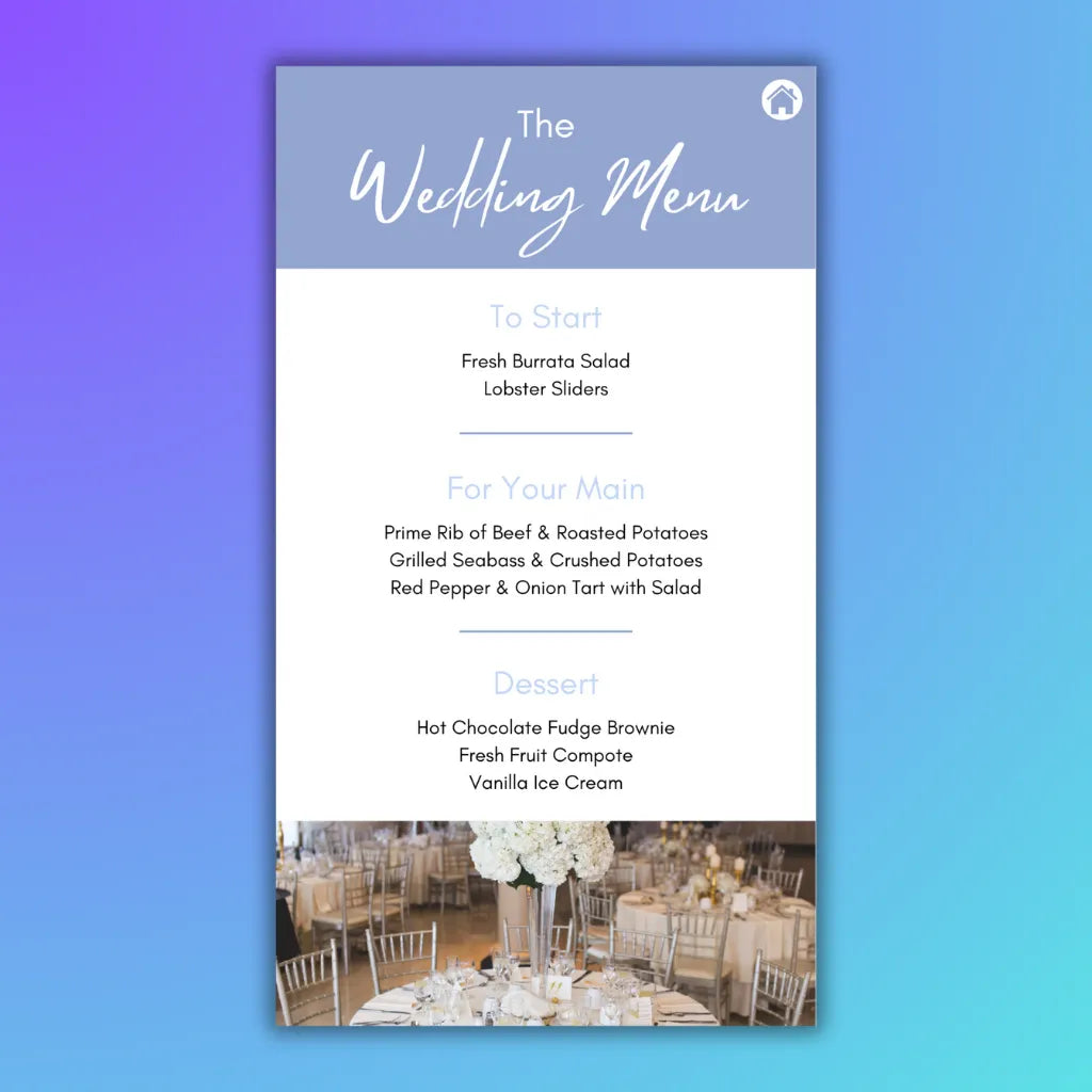 Wedding Reception Menu & Drinks Planner