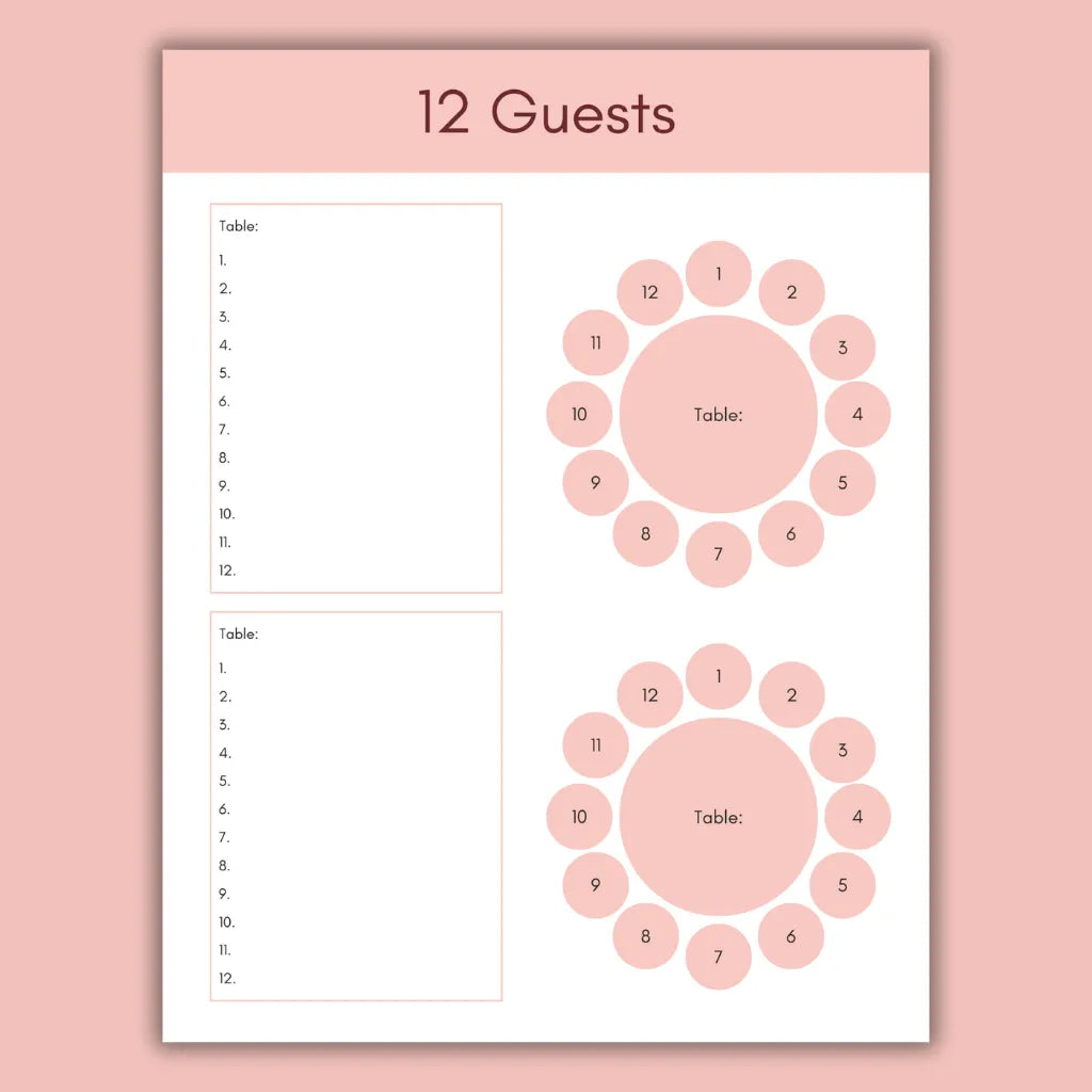 Wedding Reception Table Planner