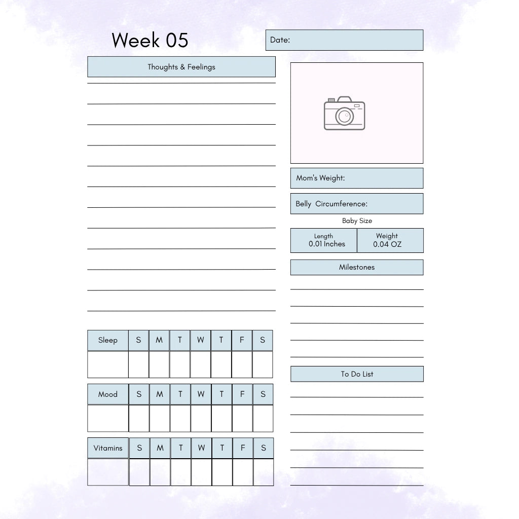 Weekly Pregnancy Journal