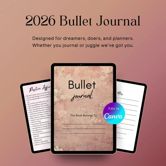 2026 Digital Bullet Journal Canva Template