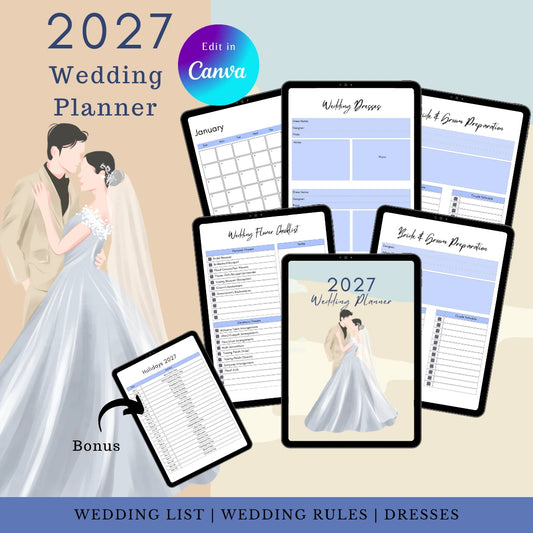 2027 Bridal Planner Canva Template

