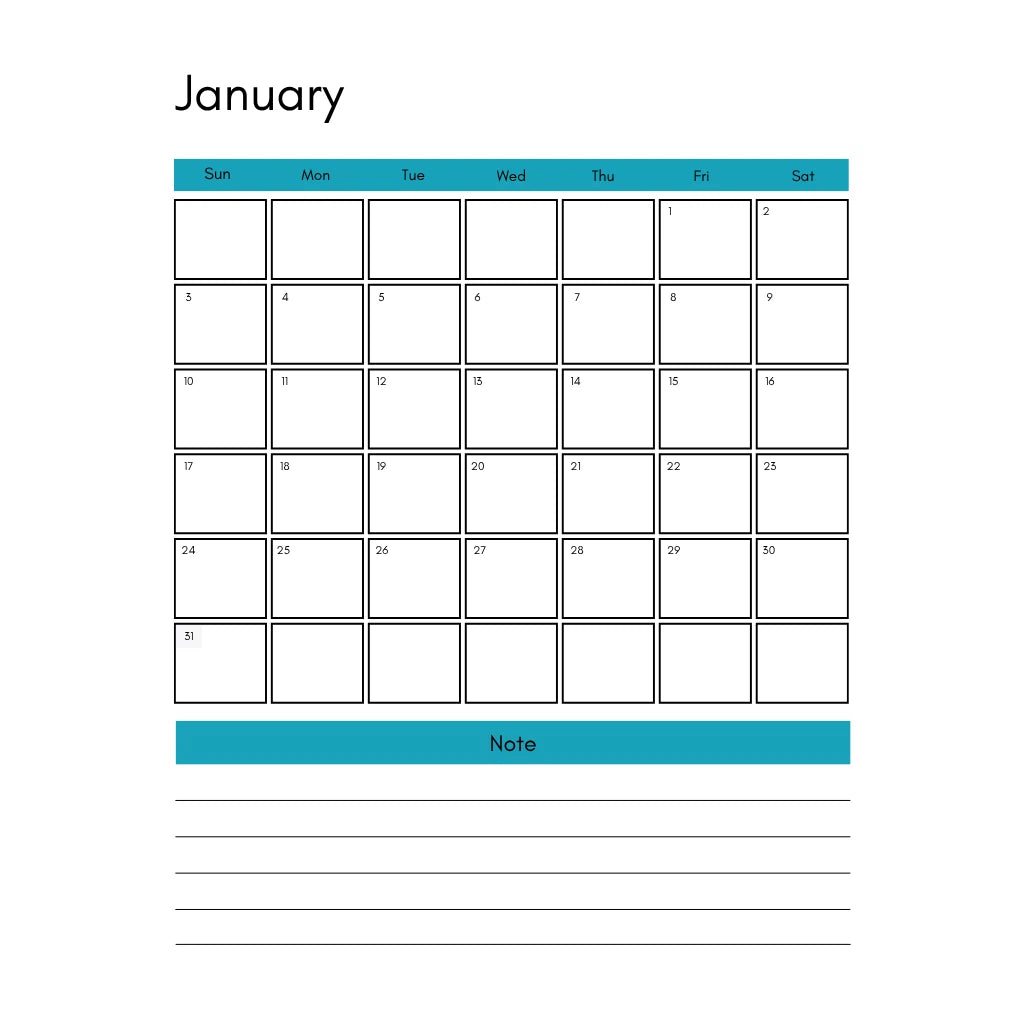 2027 Calendar Medical Appointment Planner PDF

