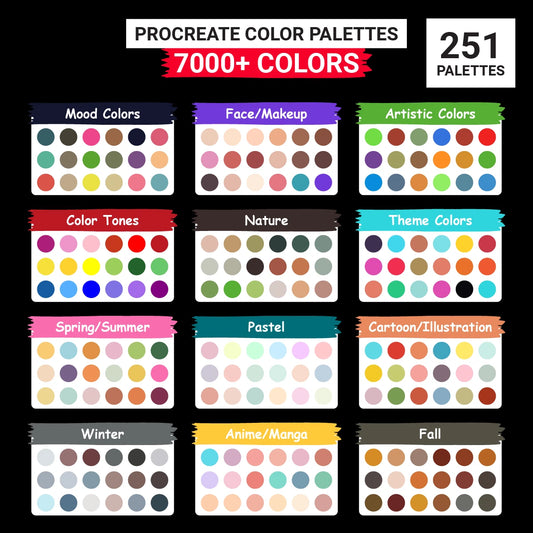 7000+ Procreate Color Palettes