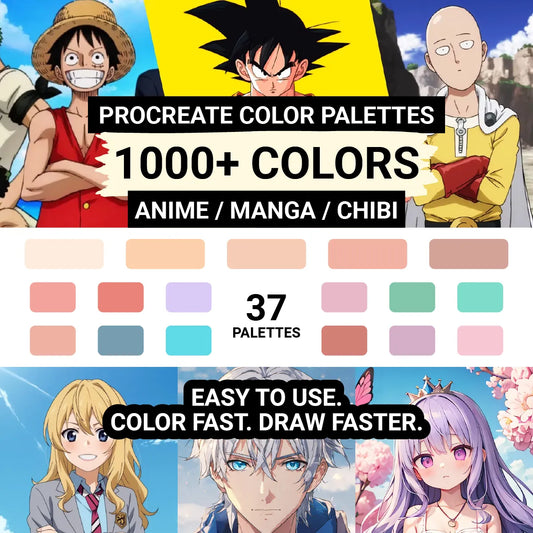 Anime / Chibi / Manga Procreate Color Palettes