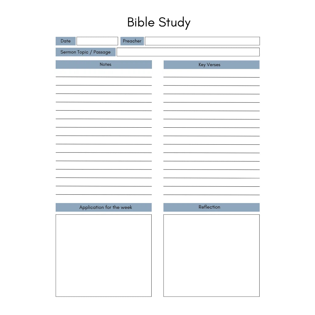 Bible Study & Prayer Notebook

