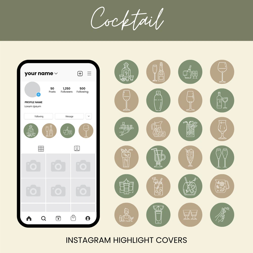 Cocktail Instagram Highlight Covers
