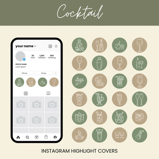 Cocktail Instagram Highlight Covers