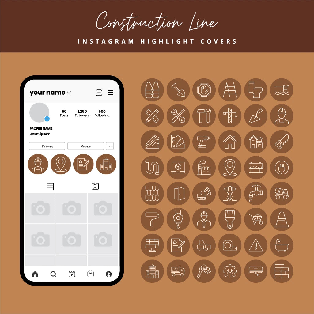 Construction Instagram Highlight Cover for Builders