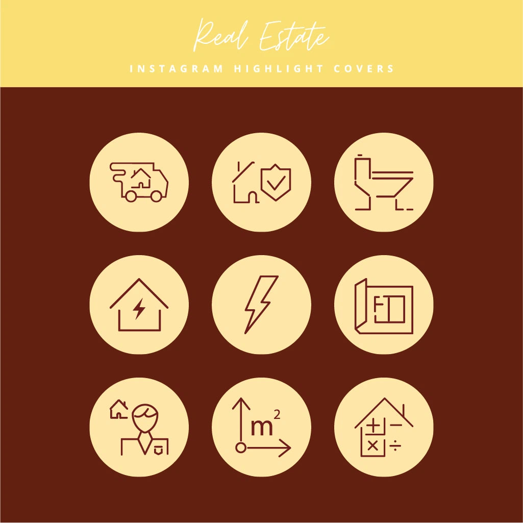 Custom Real Estate Icons for Instagram Highlights 

