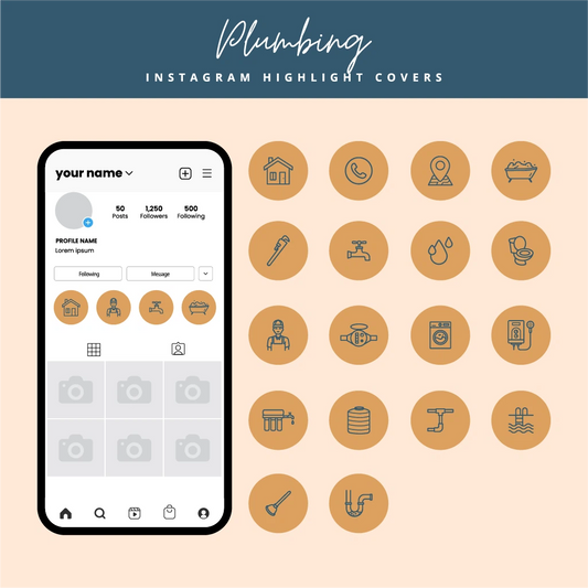 Customizable Plumbing Instagram Highlight Covers