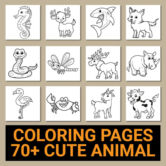 70 Cute Animal Coloring Pages for Kids
