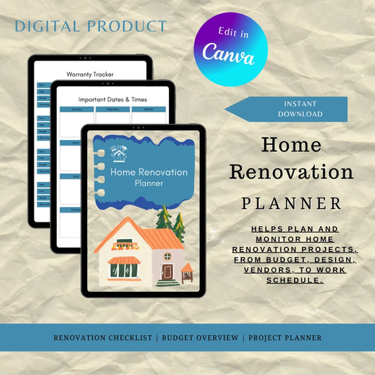 DIY Renovation Organizer Canva Template