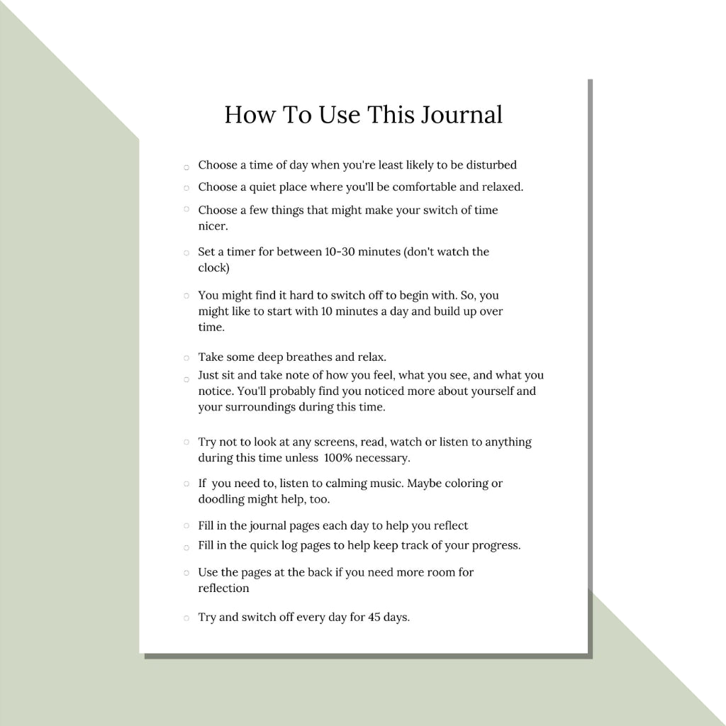 Digital Detox Journal Template