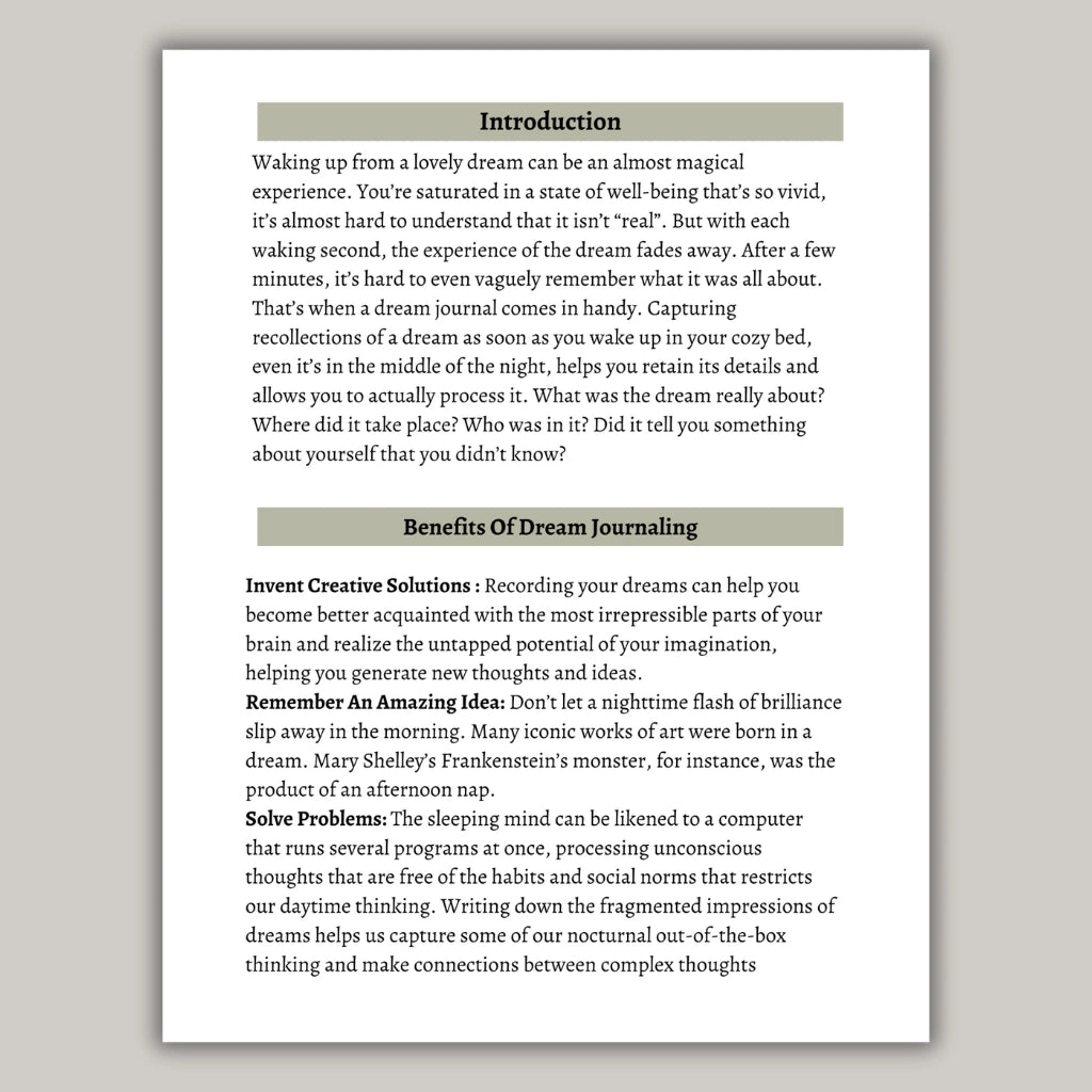 Digital Dream Diary Planner