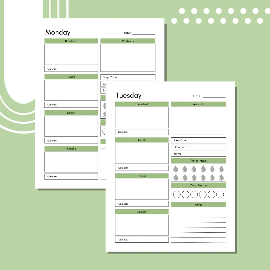 Digital Food Diary with Notes Section