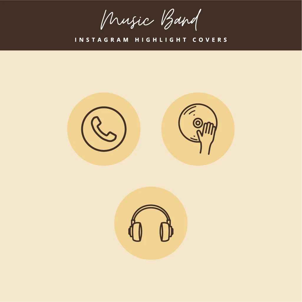 Editable band Highlight Covers for Instagram Profiles

