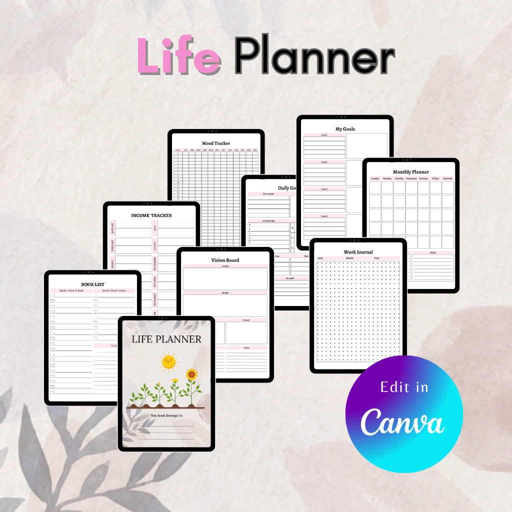 Editable Canva Planner for Work & Personal Life