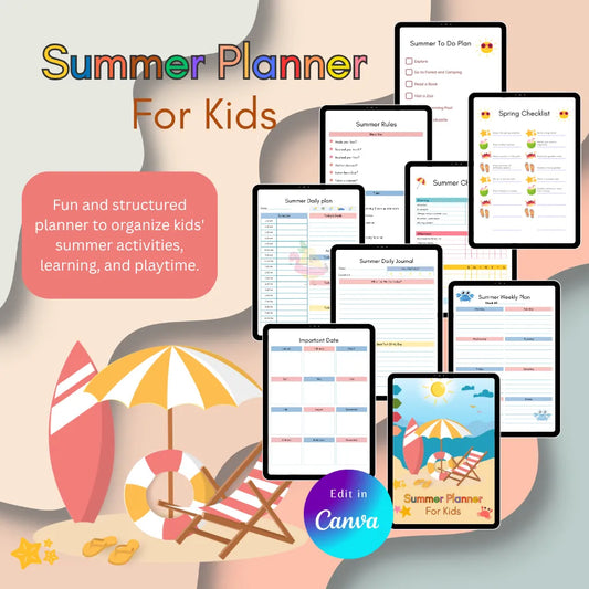 Editable Summer Schedule for Kids