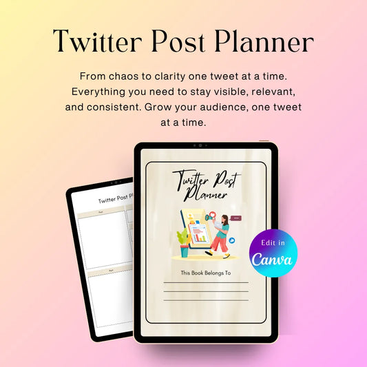 Editable Twitter Planner Canva