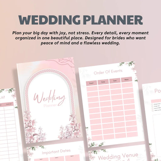 Editable Wedding Planner Template Canva